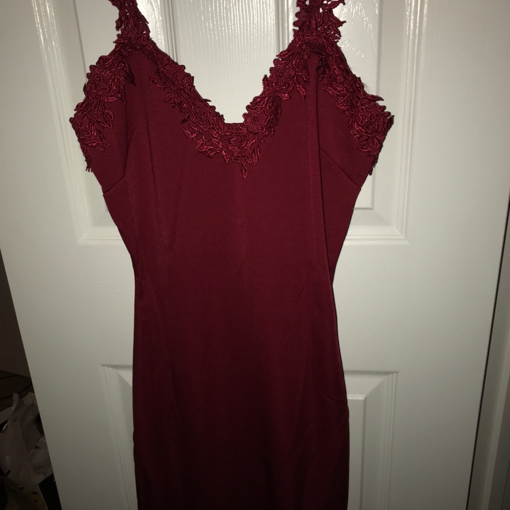 Red lace dress